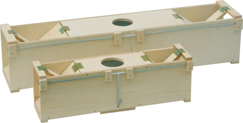 Kastenfalle Sperrholz 60 × 12 × 16 cm zum Lebendfang von Ratte, Hermelin und Wiesel