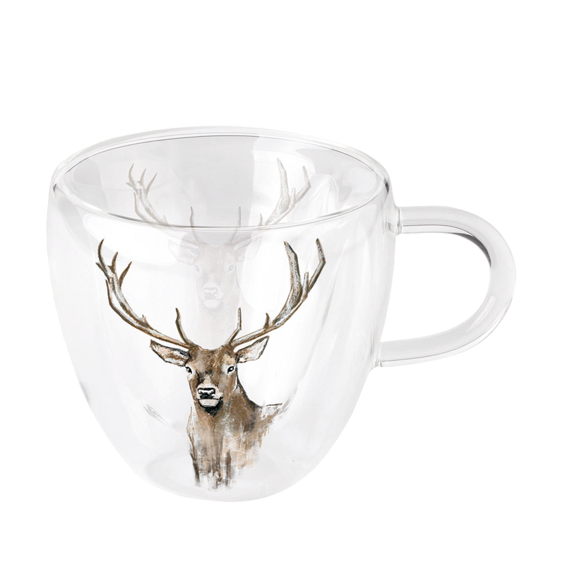 Transparente Tasse mit Hirschmotiv (250ml)