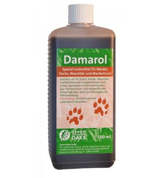 Damarol Lockmittel für Marder Dachs Waschbär 500ml ( 39,80L) Jagd Lockstoff